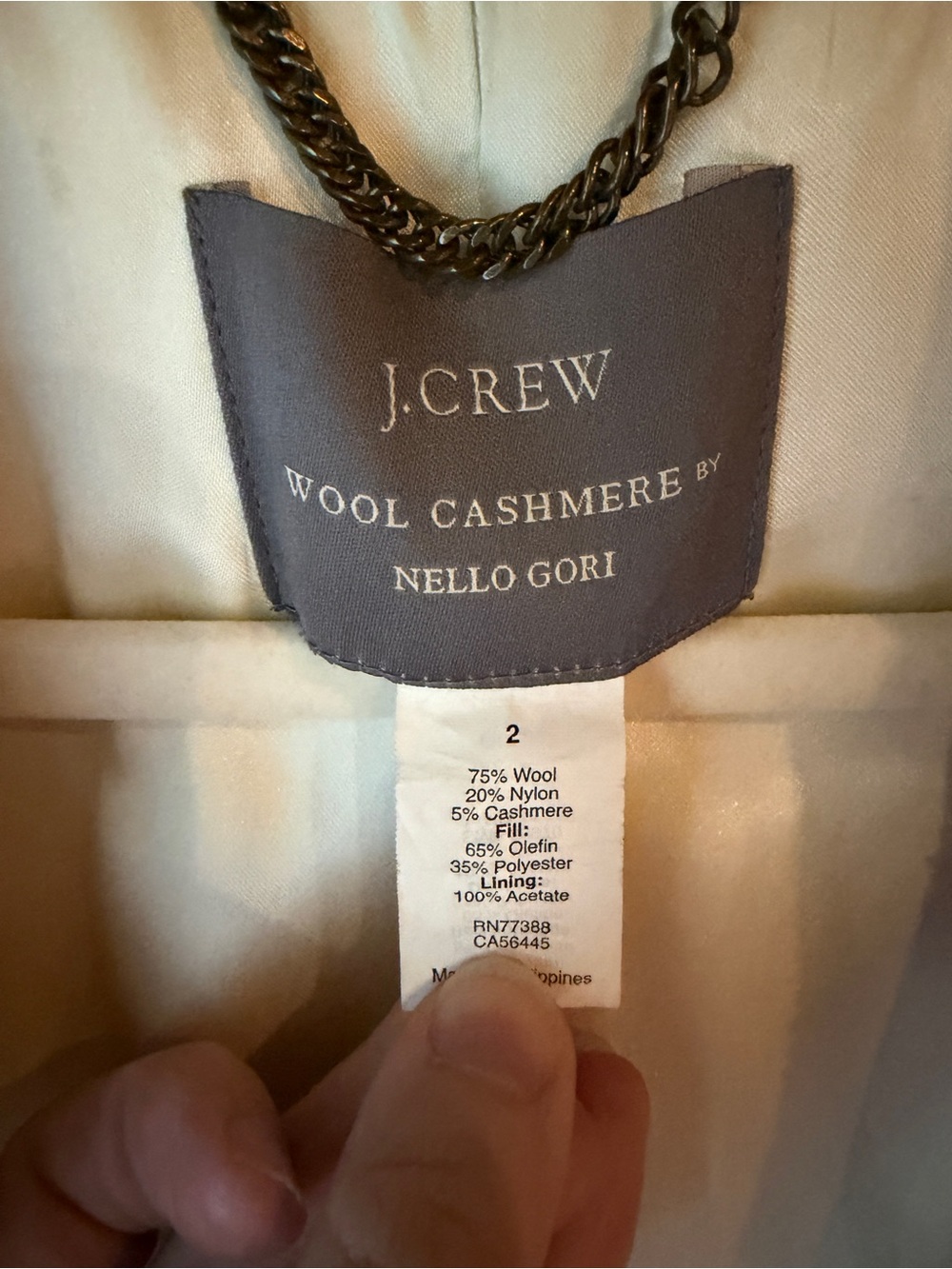 Women's J Crew Wool Cashmere Nello Gori Toggle Coat with Hood - Picture 4 of 4